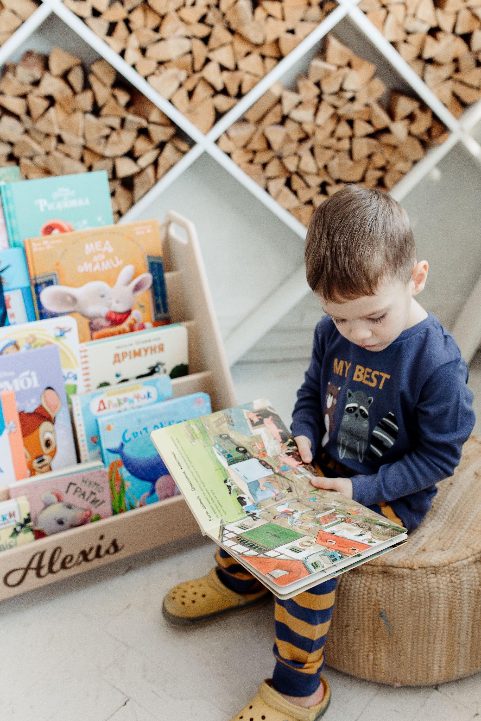 Set of 2 Shelves: Small Toy Storage + Large Montessori Bookshelf