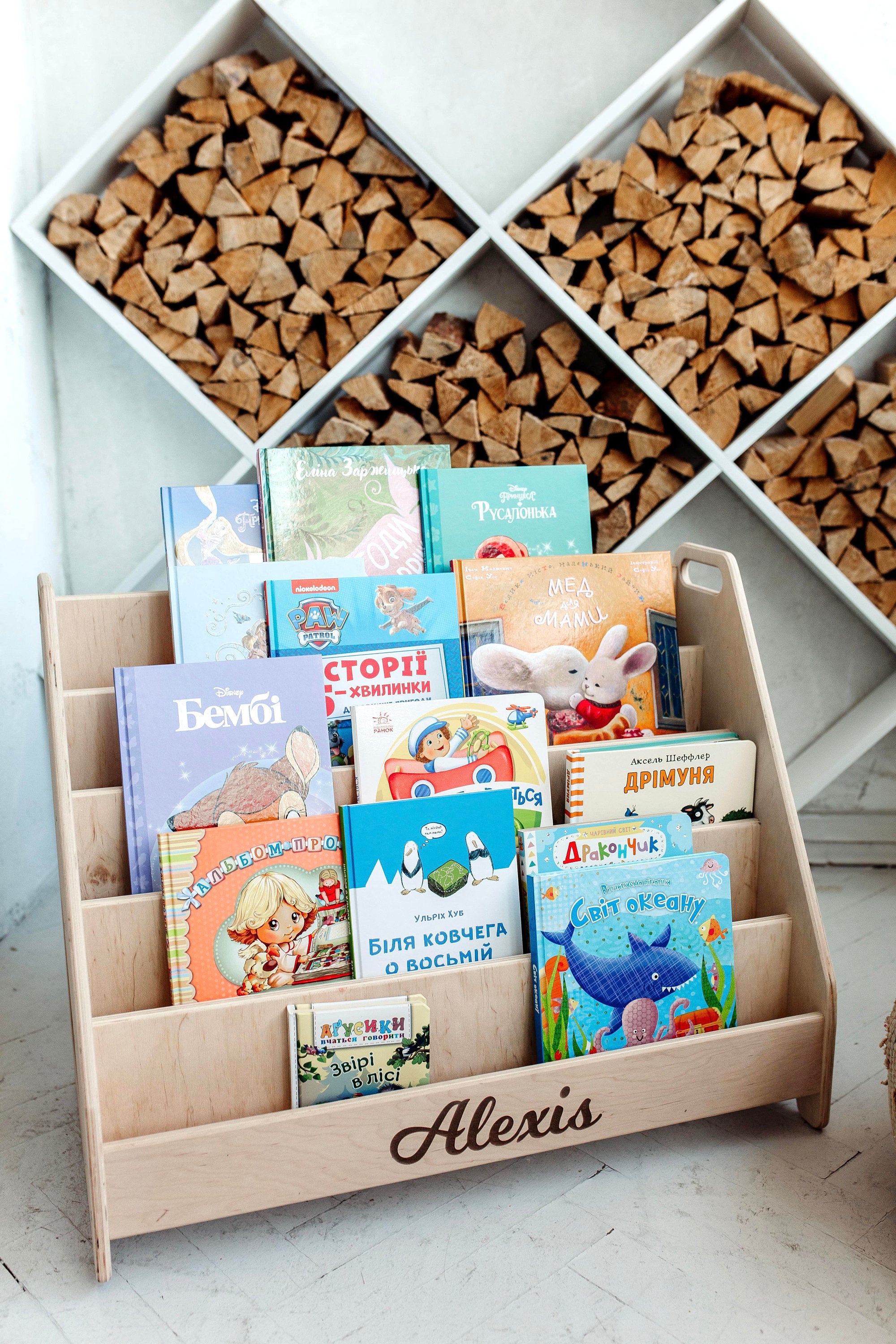 Set of 2 Shelves: Small Toy Storage + Large Montessori Bookshelf