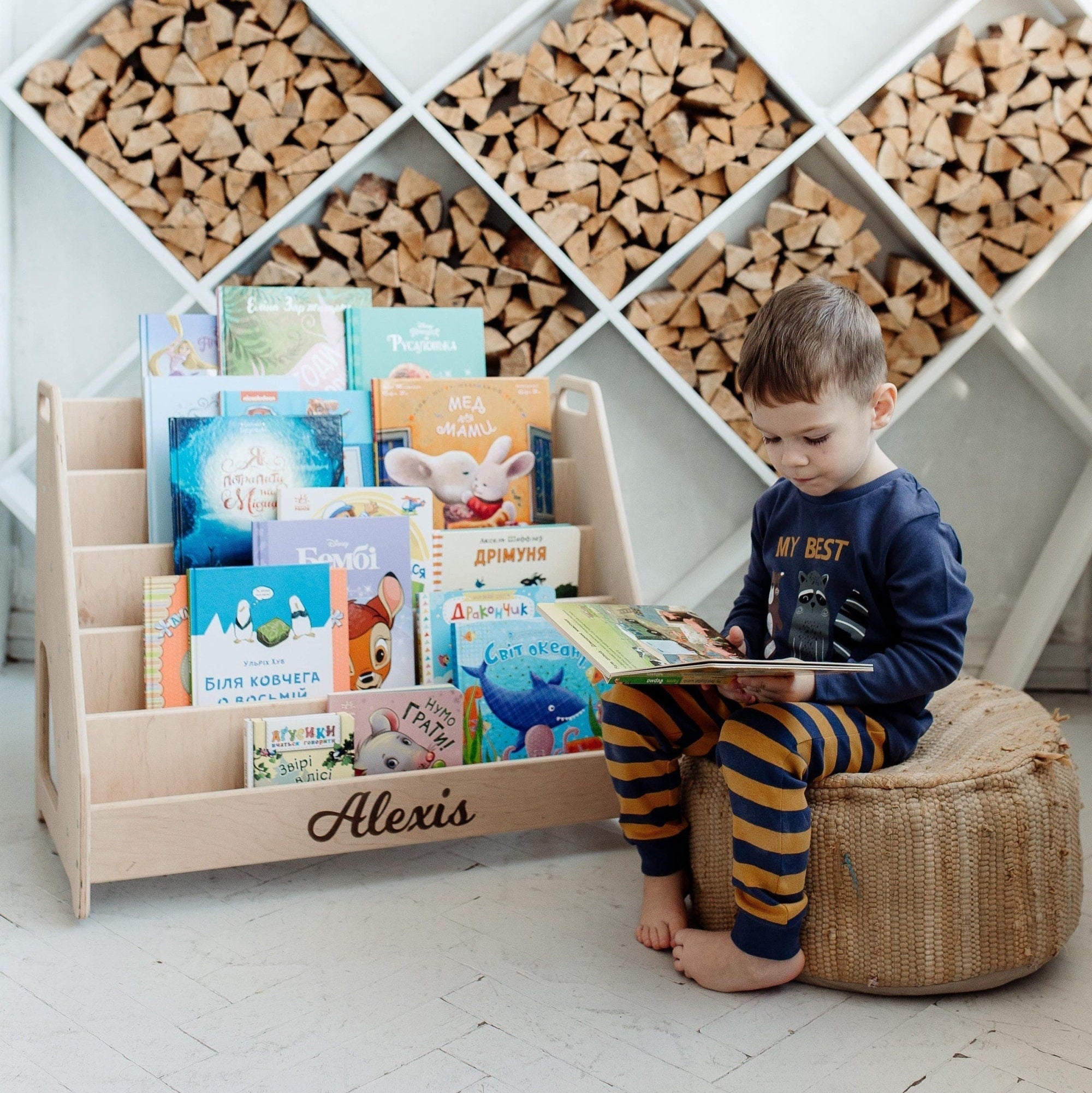 Montessori Kids Bookshelf, Montessori Bookcase, Toddler Booshelf, Kids Furniture, Montessori Furniture, Kids Bookcase, Nursery Bookshelf