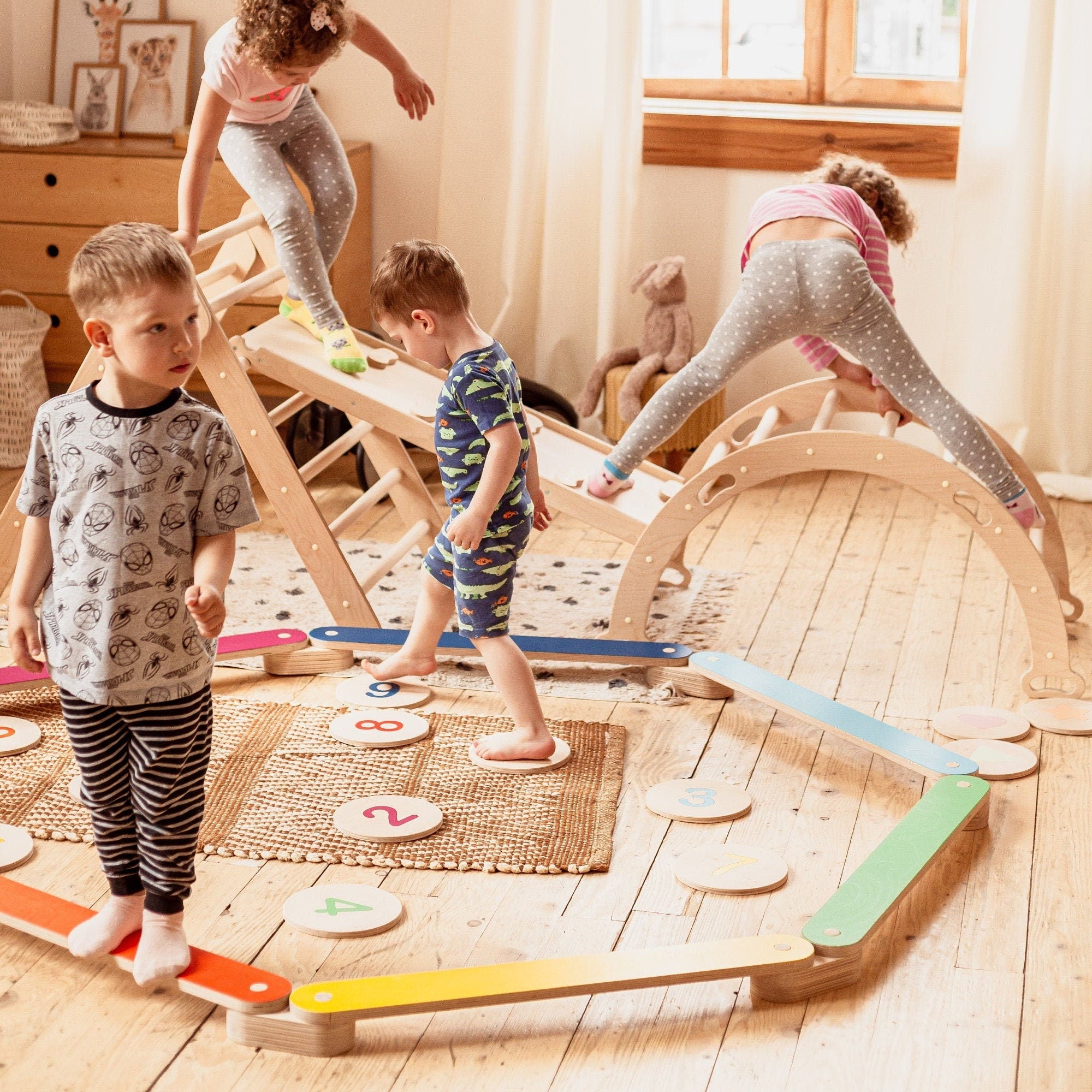 Balance Beam Set + Stepping Stone Kid