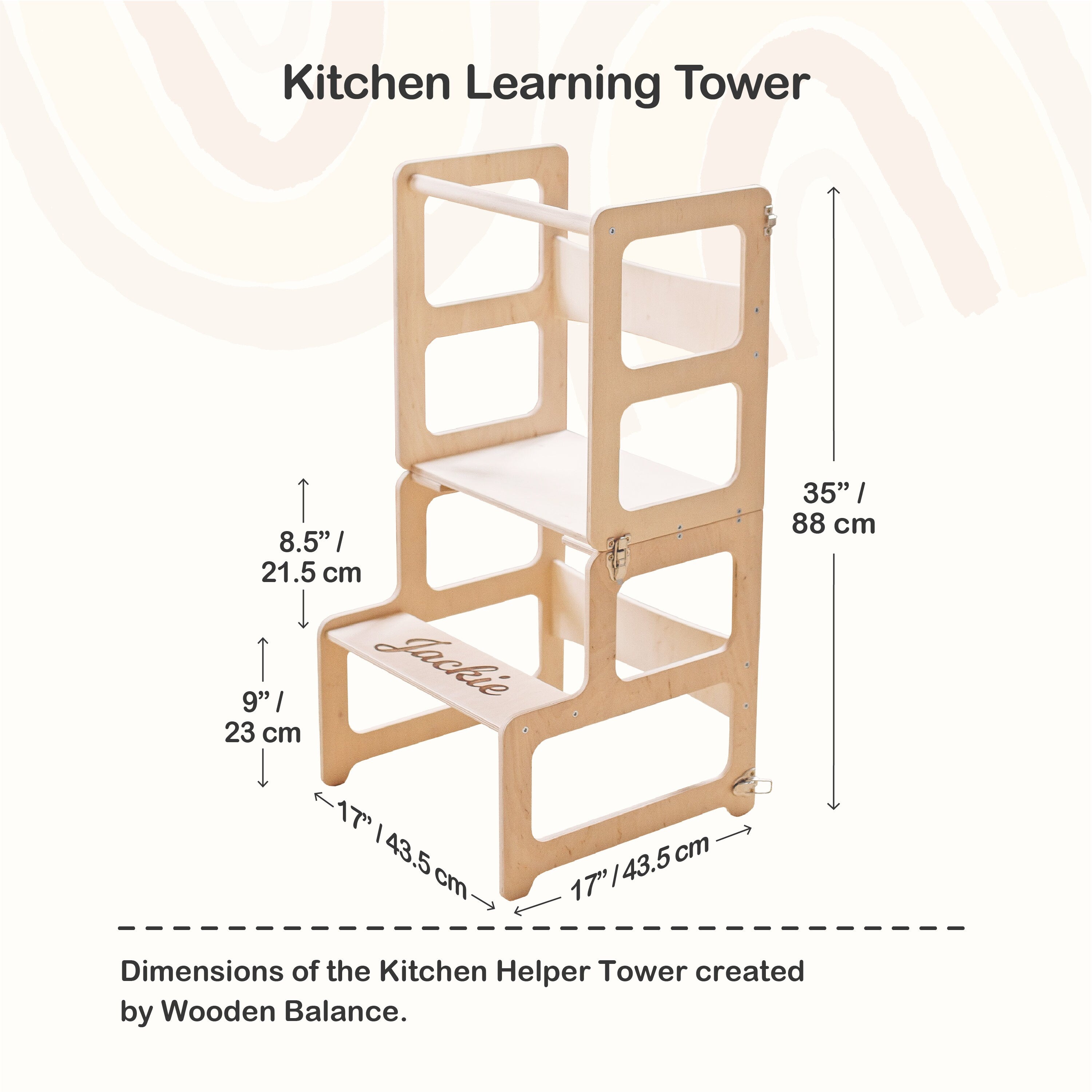 Set of 2 Items: Kitchen Tower + Step Stool