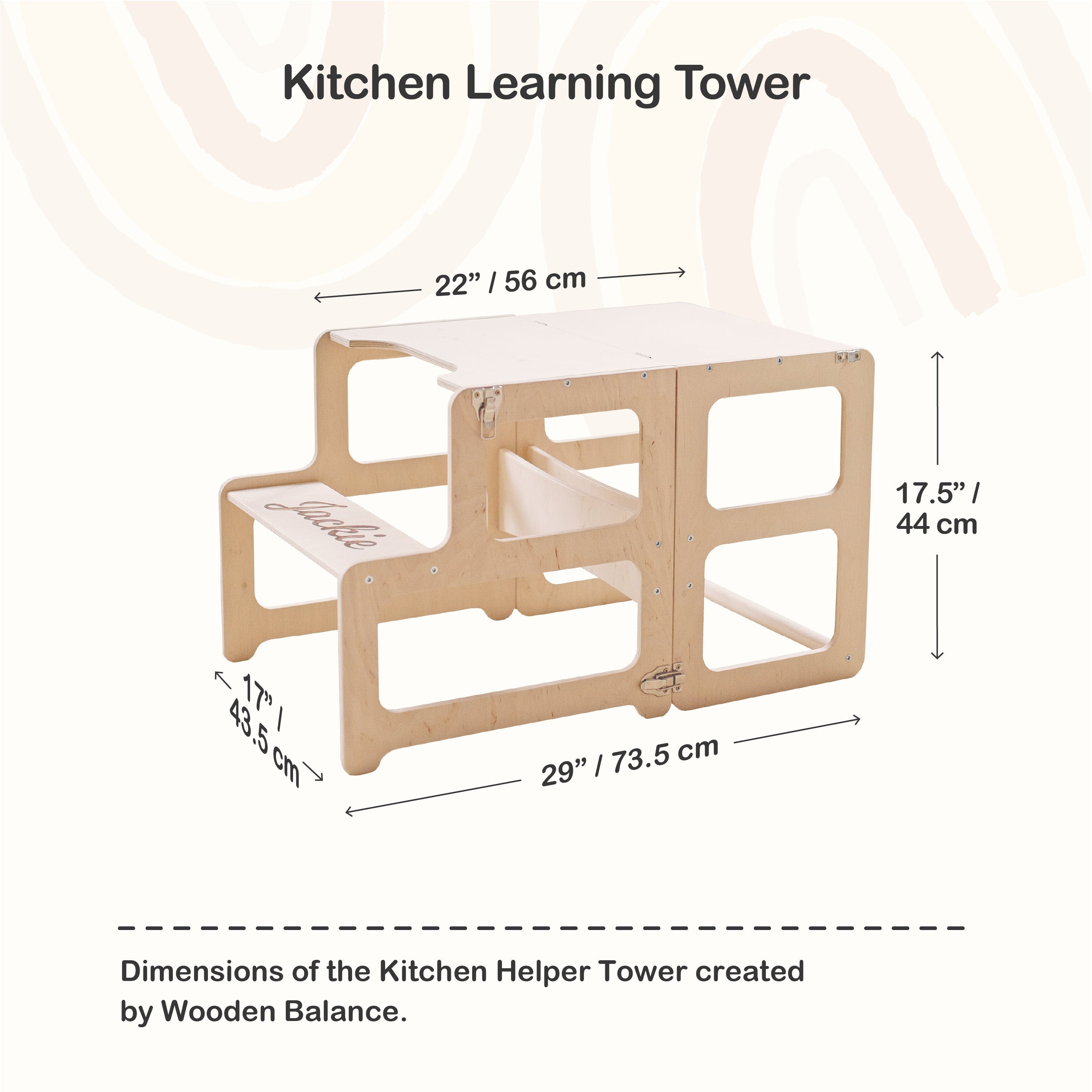 Set of 2 Items: Kitchen Tower + Step Stool