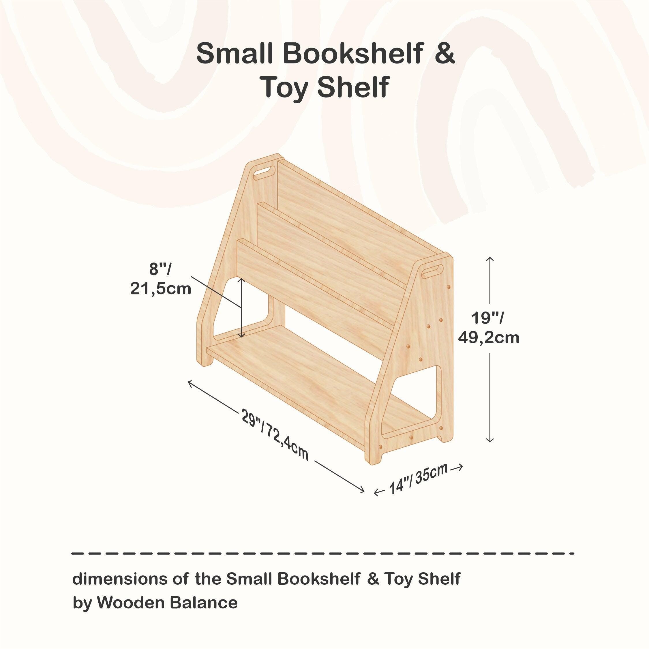 2-in-1 Kids Shelf, Montessori Bookshelf, Toy Storage, Wooden Shelf, Montessori Toy Shelf, Kids Bookcase, Montessori Furniture, Nursery Shelf